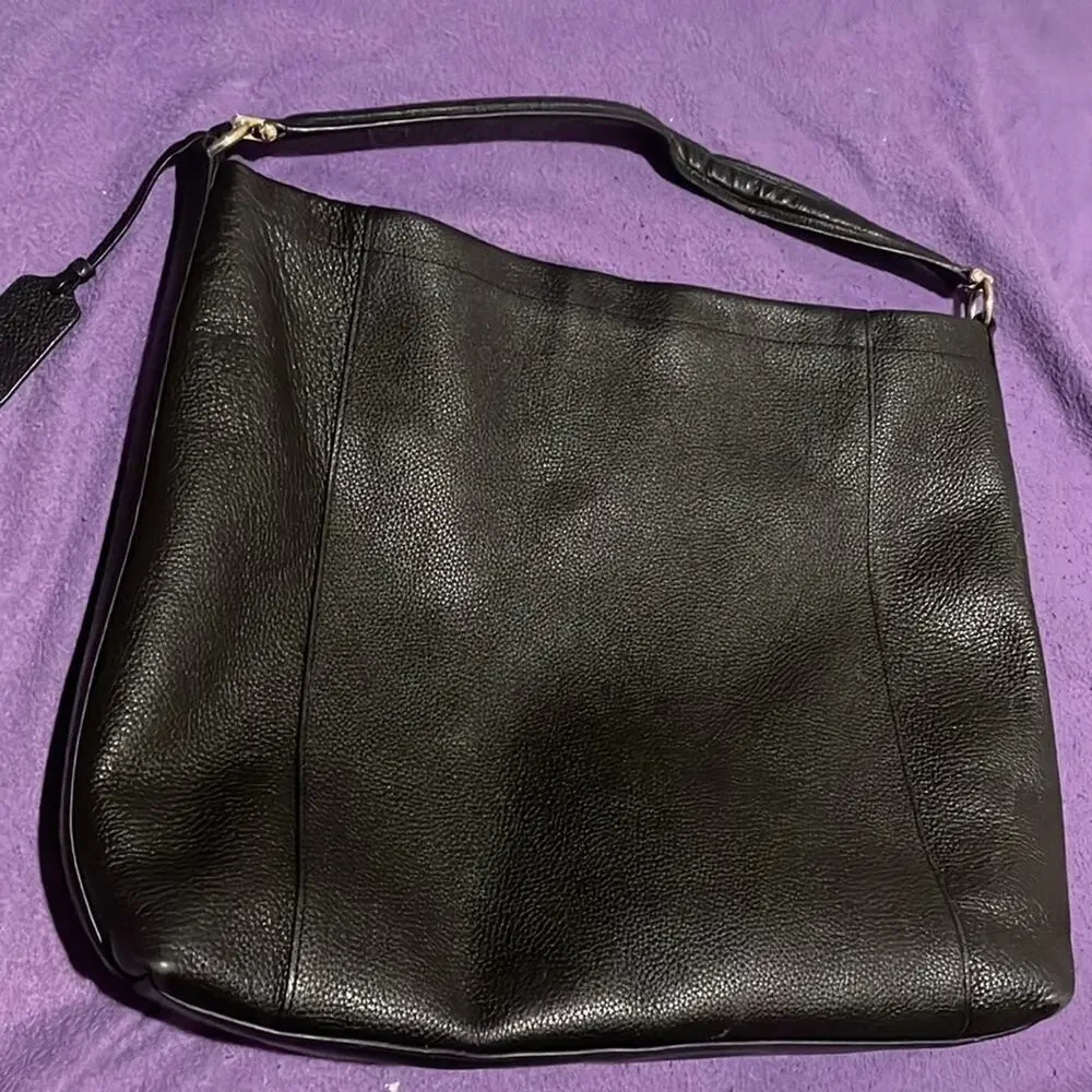 Coach Scout Black Pebble Leather Hobo Bag